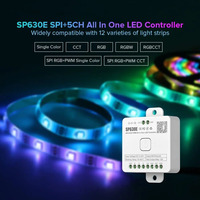 Controlador LED todo en uno SP630E SPI 5CH PWM, tira de luz LED de píxeles RGB RGBW de 2,4G, controlador de aplicación WS2812B WS2811