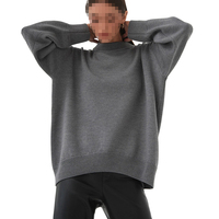 Pull décontracté pour femme en maille unie élégante, style européen et américain, col rond, épaules tombantes