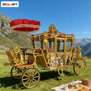 ZZREALLY OEM Transport spécial pour mariage, fer à repasser électrique, luxe classique, chariot royal à chevaux blancs, calèche européenne - Product Image 2