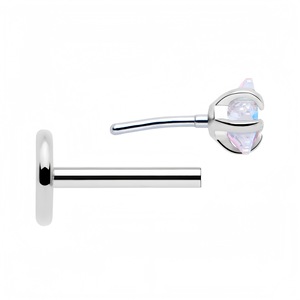 Clous de lèvre en acier inoxydable avec zircon étoile, sertis à griffes, bijoux de piercing - Product Image 4