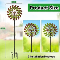 Oniya – Décoration de jardin en métal, moulin à vent cinétique, piquet décoratif pour jardin, art de la pelouse, ornement de patio et de cour