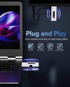 Bộ phát và thu <span class=keywords><strong>HDMI</strong></span> không dây 196FT/1080P 60Hz Plug&Play5G+2.4G để truyền video và âm thanh tới màn hình từ PC/Máy chiếu/TV Box - Product Image 4