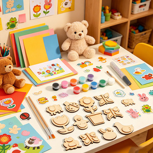 Artigianato in Legno Personalizzato Adatto per Lavoretti Fai-da-Te dei Bambini, Forme di Animali e Fiori in Legno da Dipingere - Product Image 2