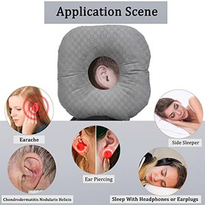 Ear Piercing Pillow for Side Sleepers Adjustable Memory Foam Filled Ergonomic Washable Design Pain Relief Pressure Sore - Product Image 2