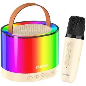 KAKUSIGA Portable <b>Bluetooth</b> Speaker With <b>Microphone</b> LED Lights 5W Audio Output For Karaoke Party Use - Product Image 1