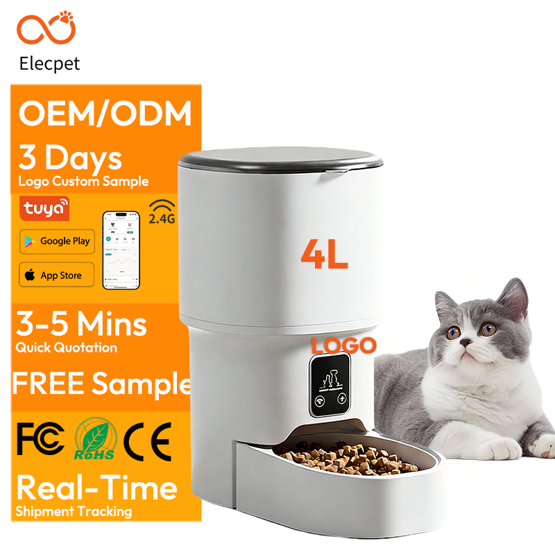 Elecpet Phone App Control Tuya Smart Wifi Advanced Auto Reminder Timed Cat Dog Food Dispenser Automatic Pet Feeder