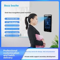Système de contrôle d'accès mural à reconnaissance faciale F502 Android 8.1.0 BOZZ OS avec lecteur de carte, code QR, carte de visiteur, pointage de présence, PoE