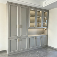 Meuble de rangement de couloir en bois massif laqué, classique, sur mesure, avec vitrine, pour toute la maison, avec photos réelles du produit