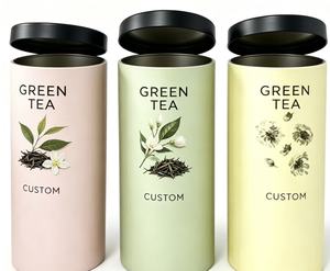Custom Eco-Friendly Biodegradable Recyclable Kraft Cylinder <b>Paper</b> Tube <b>Box</b> Hot Stamping Customizable Tea Coffee <b>Storage</b> Can - Product Image 1