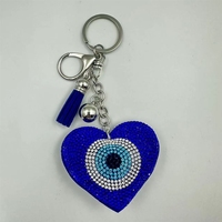 Porte-clés œil en strass transfrontalier, Breloque de sac à pampilles porte-bonheur, Bl