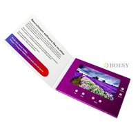 Brochure vidéo 7 pouces pour la publicité, Meilleure vente de livre vidéo 7 pouces avec écran LCD IPS, Boîte cadeau vidéo d'usine