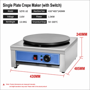 Nouvelle machine à gaufres électrique commerciale, plaque à crêpes en acier inoxydable de 16,9 pouces, portable, haute productivité pour restaurant, café - Product Image 6