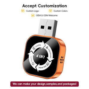 Adaptateur sans fil Mini Orange 4 en 1 CarPlay Android Auto Mirror Link filaire vers sans fil USB Type-C pour smartphone IOS Android - Product Image 1