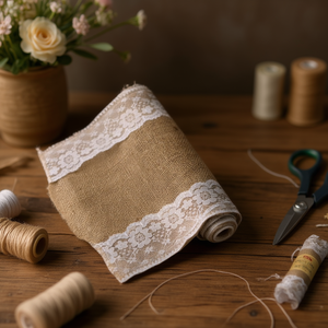 ILAN Nastro di Lino 25 Cm X 1,8 M con Pizzo per Decorazione - Product Image 3