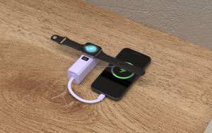 2024 Mini Portable Smart Watch Charger 5000mAh LED Display Wireless Charging Type-C <strong>Input</strong> Dual USB 20W LI-Polymer Battery - Product Image 4