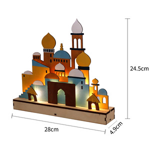 Decorazione in Legno Ramadan Eid Mubarak, Ornamento Islamico Luna e Stella, Decorazione Casa, Regalo per il Ramadan - Product Image 5