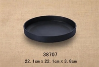 Assiettes et bols en mélamine noire, incassables, ronds, profonds, pour restaurants de sushi