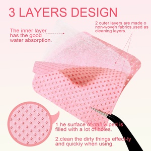 1080 Pcs Lint-Free Nail Polish Remover Wipe <b>Pink</b> Cotton Pad Manicure Gel Cleaning <b>Tool</b> Wholesale Salon Supplies Bulk - Product Image 3