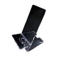 Support de téléphone et tablette pliable en acrylique transparent pour bureau, design créatif, OEM d'usine
