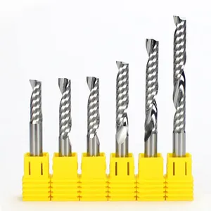 Best Quality Single Flute Spiral End Mill Carbide Milling Cutter CNC Router Bit Straight Shank End Mills