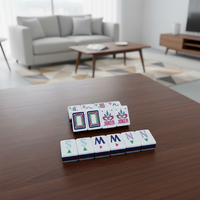 Table de Mahjong de Luxe Américaine Authentique à 4 Niveaux, Ensemble Complet avec 160 Tuiles, Moderne, Portable, en Acrylique, pour 4 Joueurs