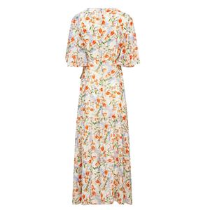 <span class=keywords><strong>Dinner</strong></span> DinDress Boho流行のクロスオーバーカラー女性ボヘミアンコットン花柄マキシボヘミアンドレスレディース2025 - Product Image 2