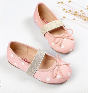 Girls <b>Soft</b> Soles Flat Dress on <b>Shoes</b> Cute Bow Children Dots Print <b>Shoes</b> - Product Image 2