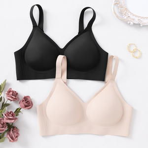 Reggiseno senza cuciture con cinturino a tracolla regolabile Design personalizzato all'ingrosso tinta unita a tre file con fibbia reggiseno traspirante da donna - Product Image 1