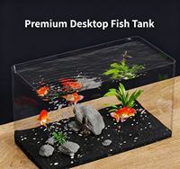 Nouvel aquarium rectangulaire en acrylique transparent pour poissons et tortues - Petit aquarium écologique pour la maison, le bureau, la chambre