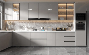 ตู้ครัวไม้แข็งครบชุดสำหรับการออกแบบห้องครัวที่หรูหรา - Product Image 3