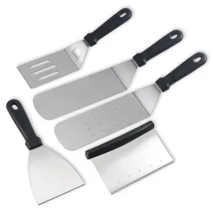 Kit Stainless Steel Grill Accessories Set Bbq Griddle Accessories Tools Kit With Flat Scraper