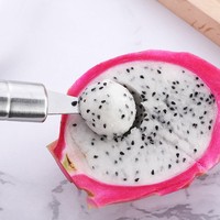 Roestvrijstalen bestek watermeloen fruit snijmes gereedschap dubbele bolvormige lepelset watermeloenbol