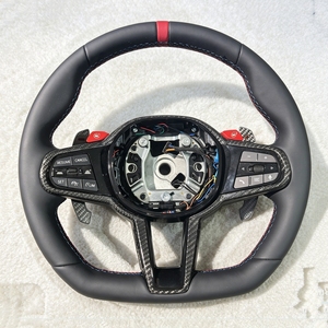 Volante Sportivo in Fibra di Carbonio CS per <span class=keywords><strong>BMW</strong></span> G05 <span class=keywords><strong>G11</strong></span> G20 G22 G30 G31 M2 G87 M3 G80 M4 G82 G42 M5 F90 F80 F82 F95 F97 M340i M440i - Product Image 2