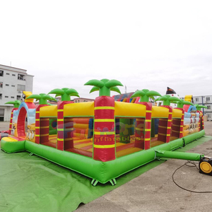 Outdoor parque hinchable <b>large</b> combo bounce house obstacle course with <b>slide</b> commercial jungle inflatable amusement park - Product Image 2