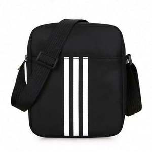 Bolso Bandolera Negro para Hombre, Estilo Casual Deportivo, de Nailon, con Logotipo Personalizado - Product Image 3