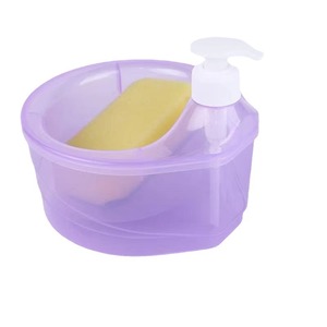 <strong>Dish</strong> Soap Dispenser with Cleaning Sponge Kitchen Liquid Soap Dispenser Sponge Caddy Pump <strong>Detergent</strong> - Product Image 1