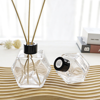 Forme hexagonale 100ml 200ml diffuseur de roseau de luxe bouteille en verre bouteille d'aromathérapie bouteille de diffuseur de parfum d'intérieur