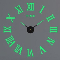 Grande horloge murale numérique romaine 3D silencieuse et lumineuse à aiguilles pour le salon et la chambre à coucher.