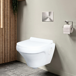 WC suspendu moderne en céramique Rubix 510x365x320mm, siphon à sortie horizontale, sans bride, cuvette allongée, équipement de salle de bain, garantie 5 ans - Product Image 1