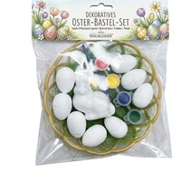 Kit de peinture d'œufs de Pâques DIY, ensemble d'artisanat en mousse de polystyrène avec panier pour enfants, décorations créatives de Pâques