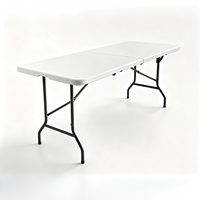 Chaises et tables de banquet de mariage pliables en plastique 180*70*74CM, table pliante portable pour le camping et les événements