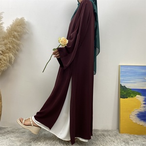 6809+2194#B Classy Fashion Latest Set <b>Split</b> Dress Match Loose White <b>Skirt</b> or Black <b>Skirt</b> Popular Women 2 PCS Abaya Set - Product Image 3