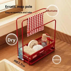 Égouttoir de comptoir de cuisine en métal, style médiéval, multifonctionnel, pour évier, <span class=keywords><strong>rangement</strong></span>, robinet, lavage de légumes, torchon, éponge - Product Image 3