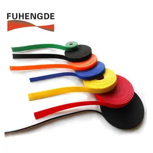High Quality Fucheng Double Sided Releasable Colorful Back to Back Hook And Loop Tape Roller Cable Tie With Size Custom
