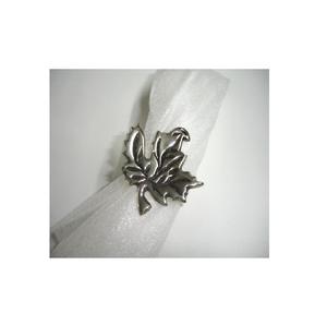 ห่วงใส่ผ้าเช็ดปากอลูมิเนียมโลหะรูปทรงใบไม้แหวนผ้าเช็ดปากลายนูนสำหรับตกแต่งงานแต่งงาน - Product Image 2