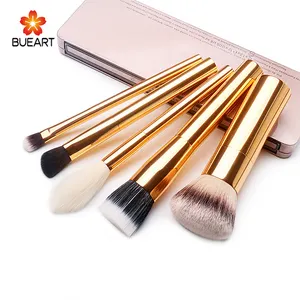 BUEART 5 pcs High Quality New Special Makeup Brushes With Long Aluminum Handle Makeup Brush Set Edge Brush