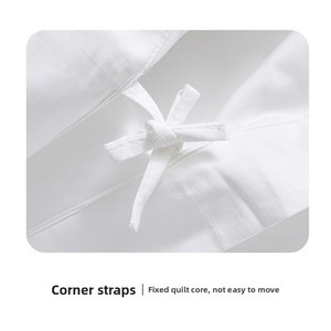 <span class=keywords><strong>Parure</strong></span> <span class=keywords><strong>de</strong></span> <span class=keywords><strong>lit</strong></span> hôtelier quatre pièces en pur coton, drap, housse <span class=keywords><strong>de</strong></span> couette, blanc, rayures épaissies, style simple - Product Image 4