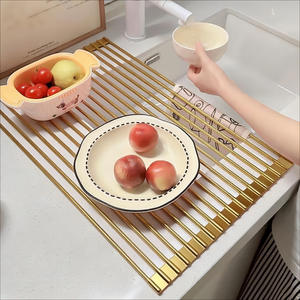 Escurridor de Silicona Dorado Tamaño L, Tapete Plegable Antideslizante para Secar Platos, Organizador de Fregadero de Cocina - Product Image 2