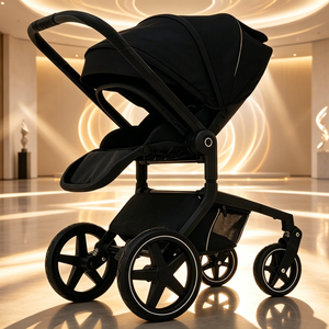 Poussette de luxe 3 en 1 Land Leopard KingKong High View pour bébé de 0 à 3 ans, UPF50+, amortisseur à 4 roues, cadre en alliage d'aluminium EN1888-2 CCC - Product Image 1