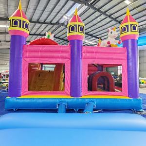 บ้านลมเป่าลมธีมม้าสายรุ้งเกรดเชิงพาณิชย์ ทำจาก PVC สำหรับเด็ก พร้อมสไลเดอร์ เหมาะสำหรับสวนสนุก - Product Image 1